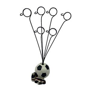 Flowers Inc Balloons Soccer Card Photo Holder Shoes Ball Black White Sports Vtg
